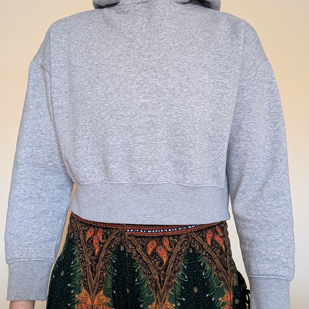 Zara Gray Crop Hoodie